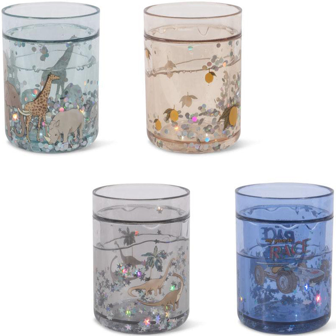 konges sløjd kinderbekers met glitter - blue mix - 4st | KS103196-BLUE | 0