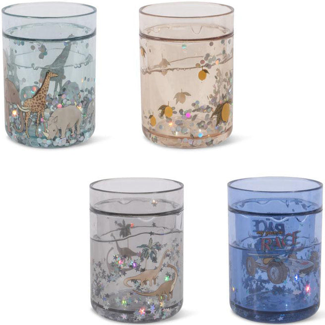 konges sløjd kinderbekers met glitter - blue mix - 4st | KS103196-BLUE | 0