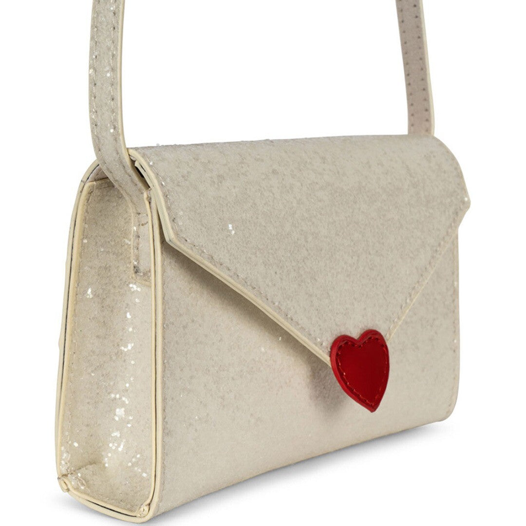 konges sløjd kindertas liefdesbrief - cream glitter | KS101572-CREAM | 0