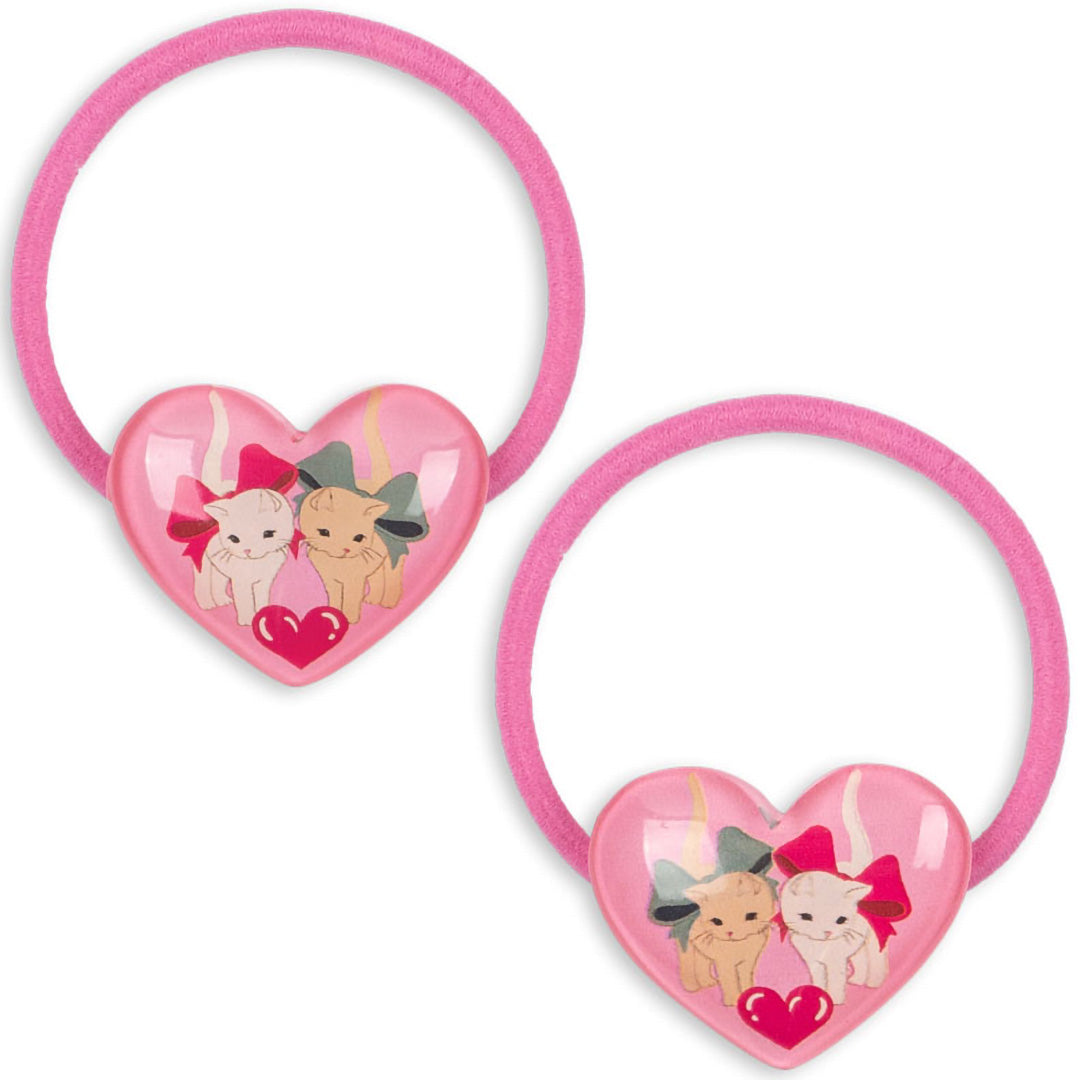 KS104058-BOW-KITTY | konges sløjd haarelastieken vilma - bow kitty - 2st | 1