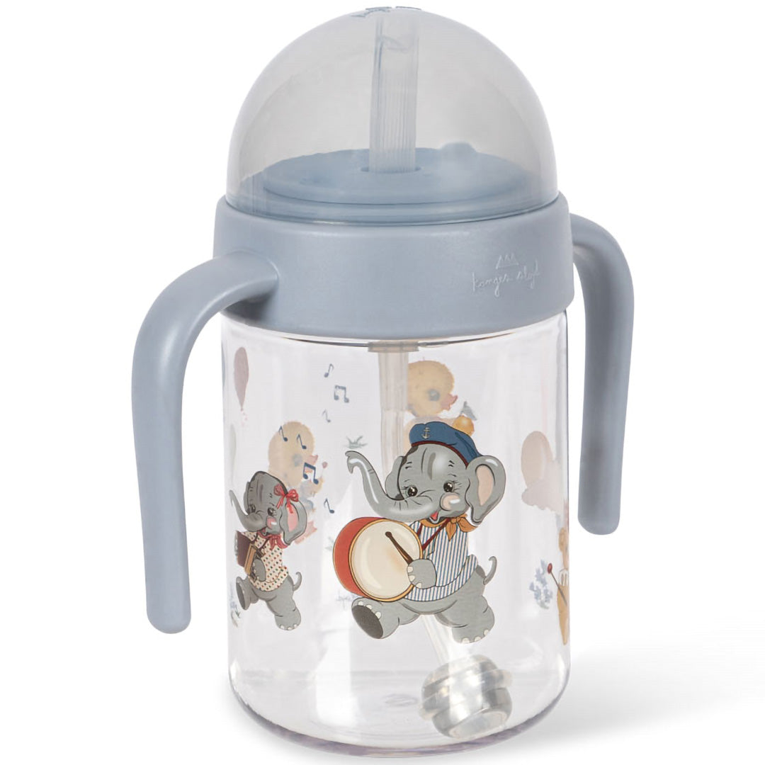 konges sløjd drinkfles met rietje - music parade - 330 ml | KS104707-MUSIC-PARADE | 2
