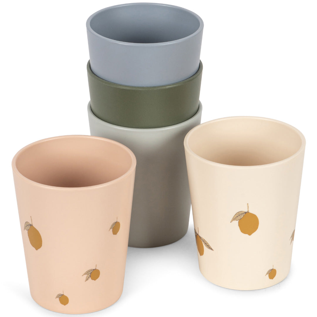 konges sløjd kinderbekers - lemon mix - 5st | KS104617-LEMON-MIX | 2