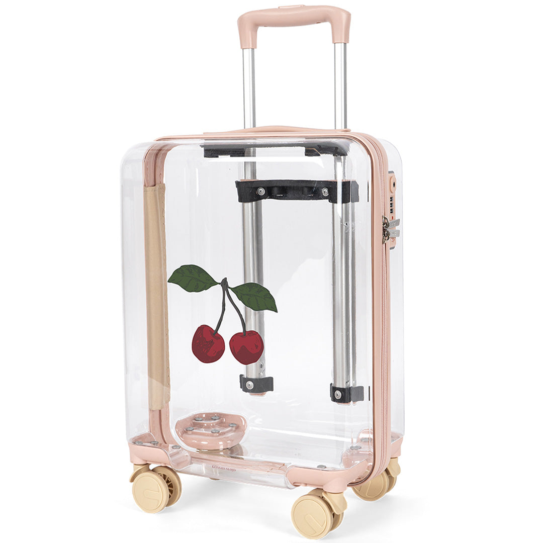 konges sløjd kinderkoffer transparant - cherry | KS105556-CHERRY-TRANSPARENT | 1