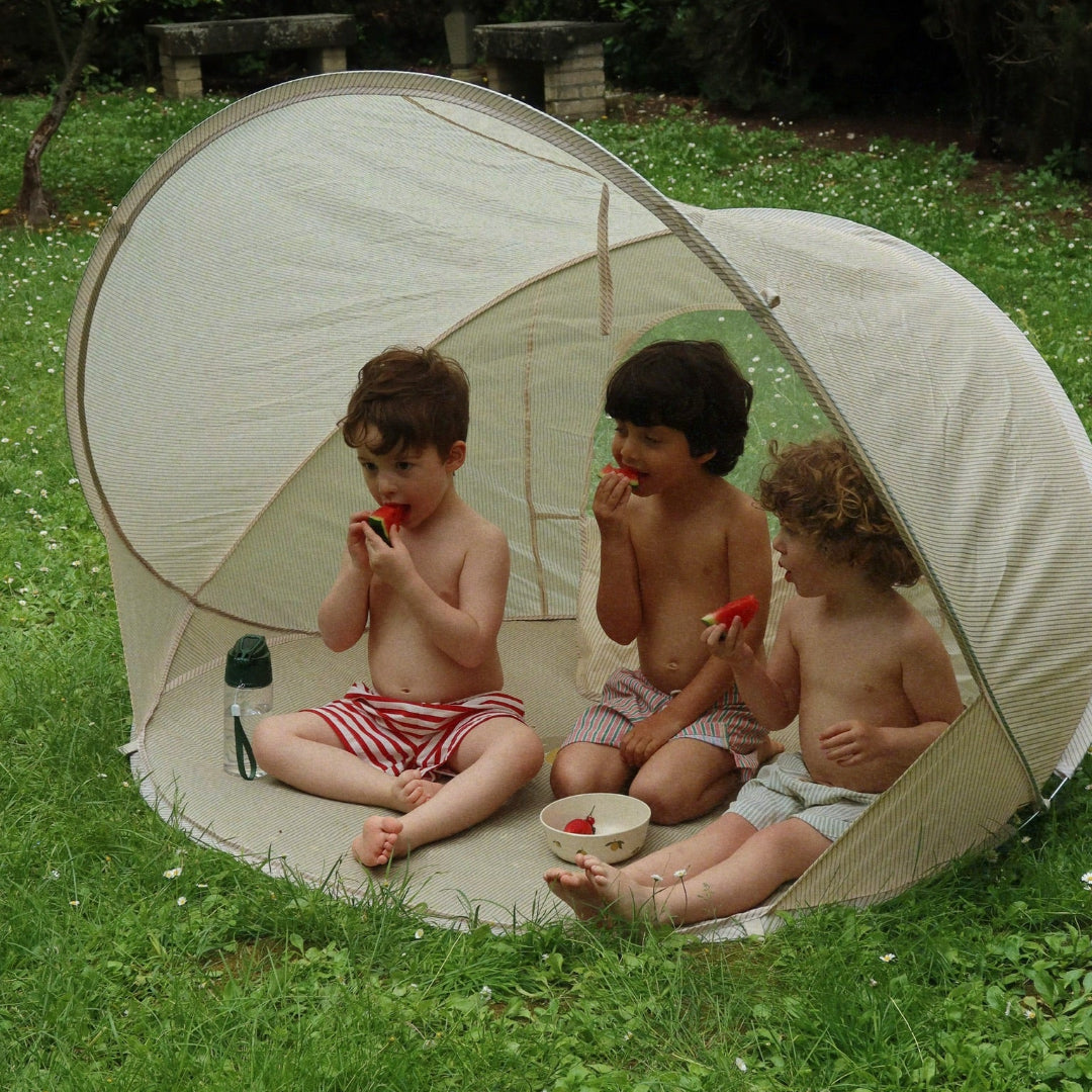 konges sløjd mini pop-up strandtent - tea stripe | KS104992-TEA-STRIPE | 2