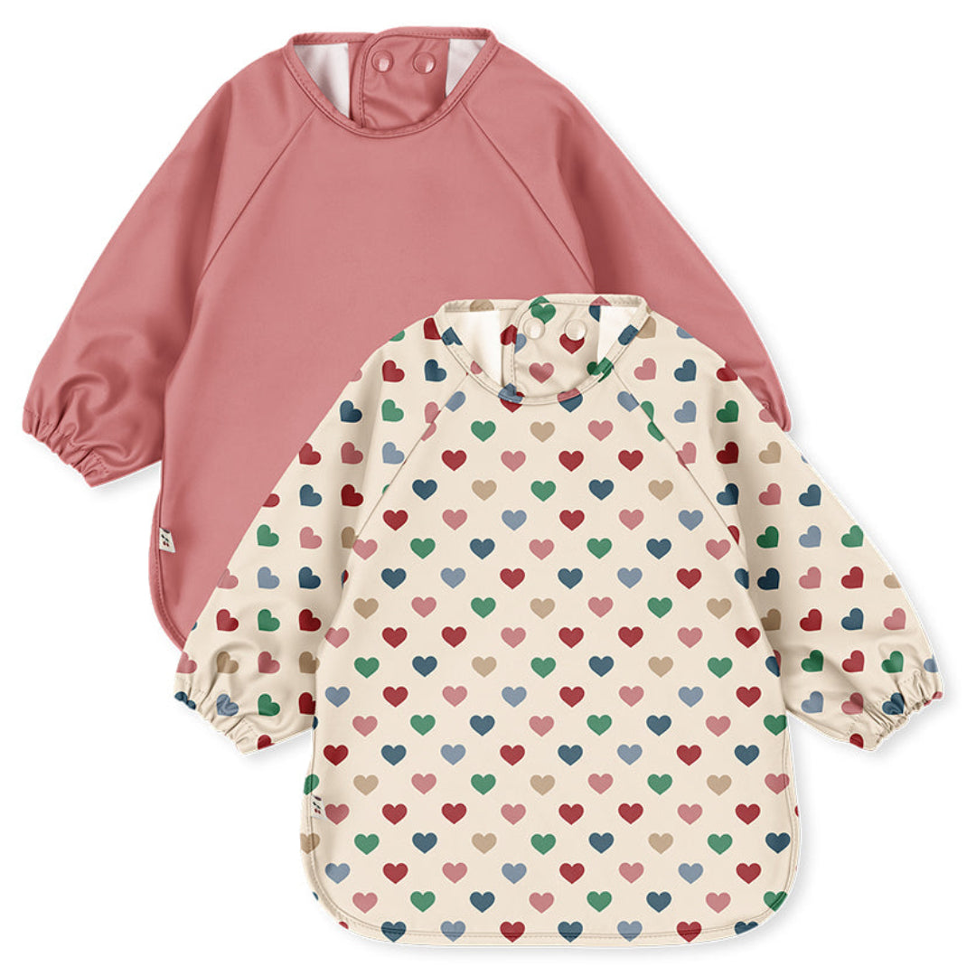 konges sløjd mouwslabben coeur colore faded rose  - 6-12m - 2st | KS105654-COEUR-COLORE-6-12M |  1