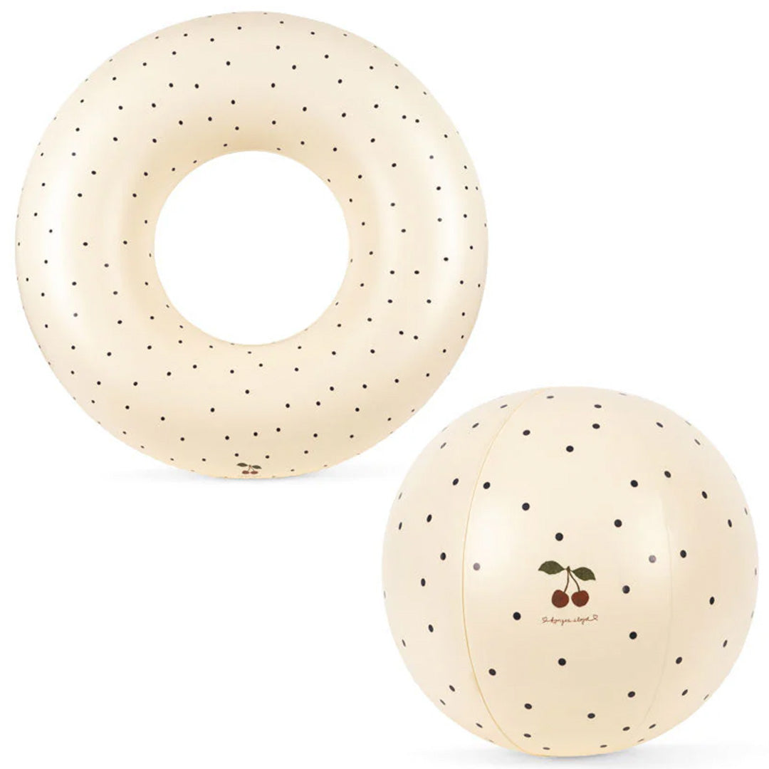 konges sløjd zwemband en strandbal - navy dots | KS105094-NAVY-DOTS |1