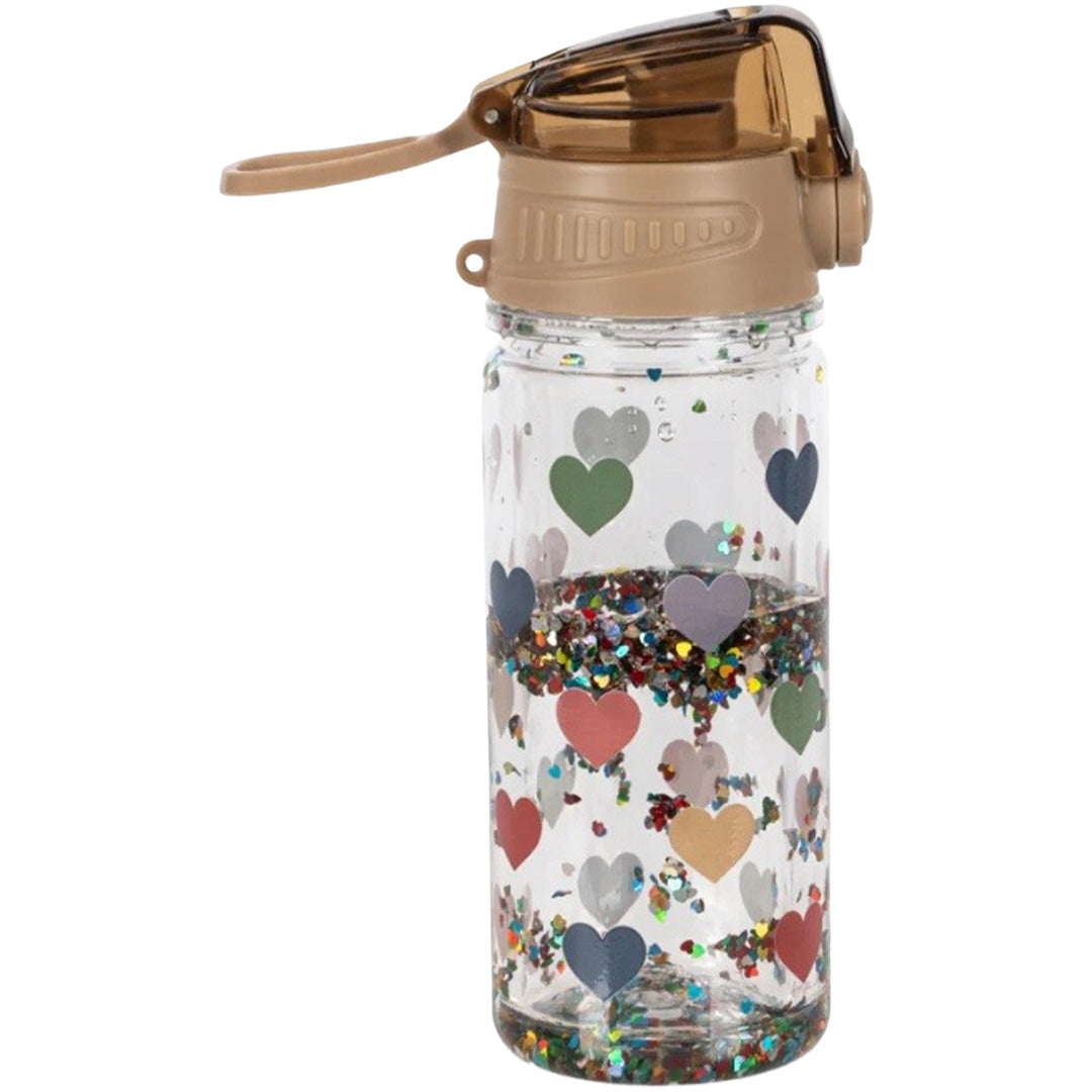 konges sløjd drinkfles met glitters - bon coeur coloré - 330 ml | KS104840 | 1