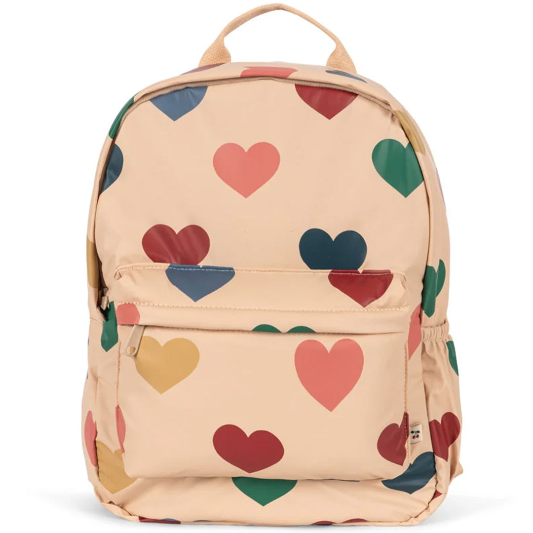 konges sløjd sac à dos maternelle rainy - bon coeur coloré - 34 cm