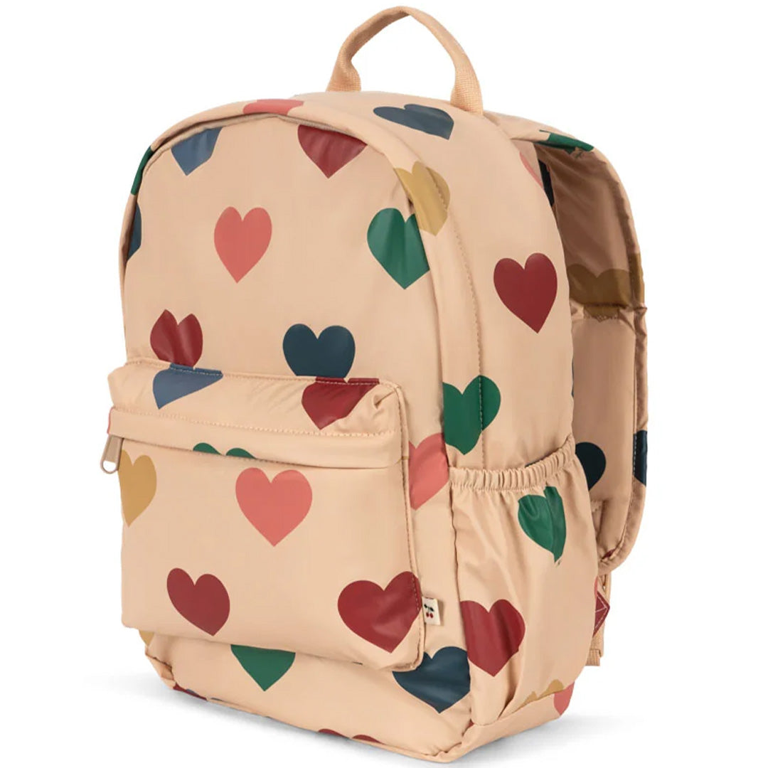 konges sløjd sac à dos maternelle rainy - bon coeur coloré - 34 cm