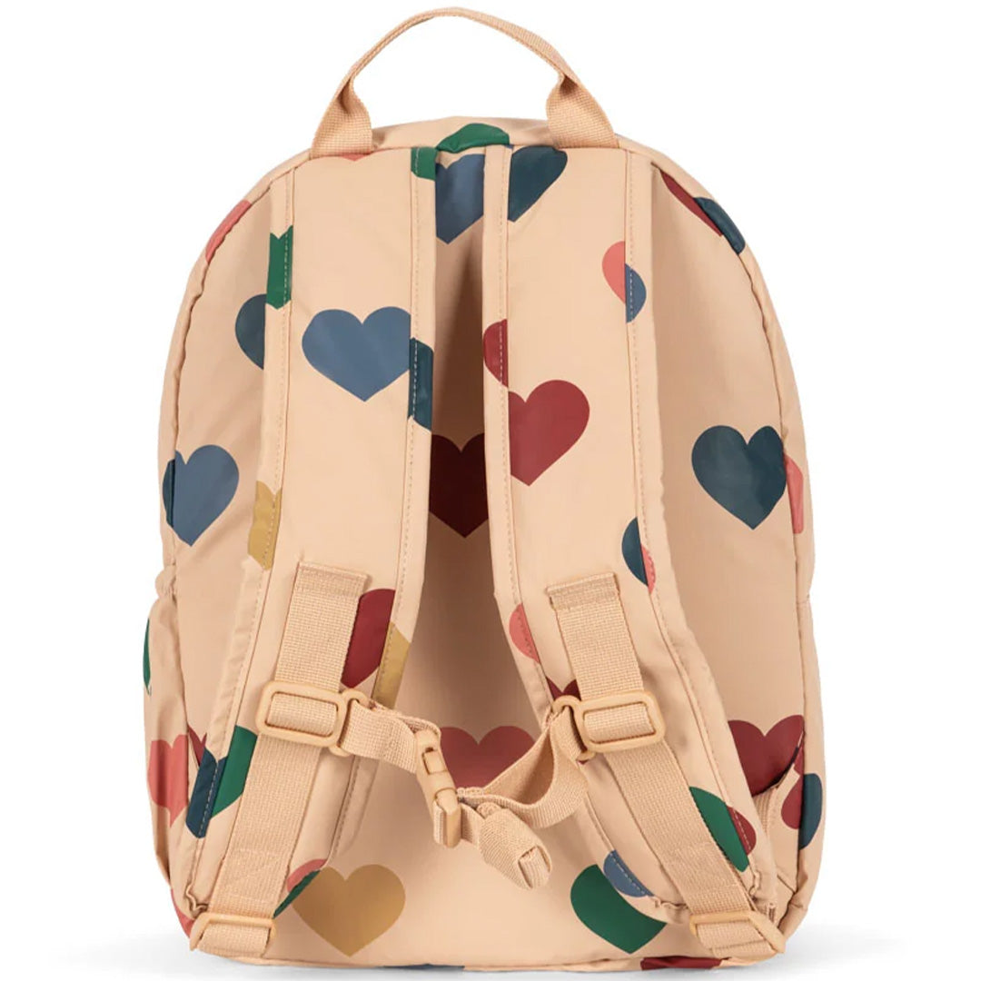 konges sløjd sac à dos maternelle rainy - bon coeur coloré - 34 cm