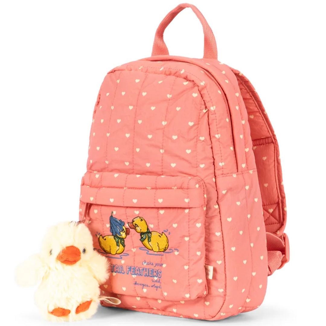 konges sløjd peuterrugzak juno met sleutelhanger - coeur feathers - 27 cm