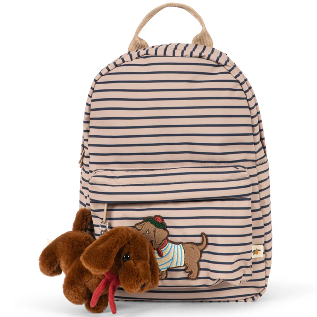 konges sløjd peuterrugzak met sleutelhanger - stripe la mer - 27 cm