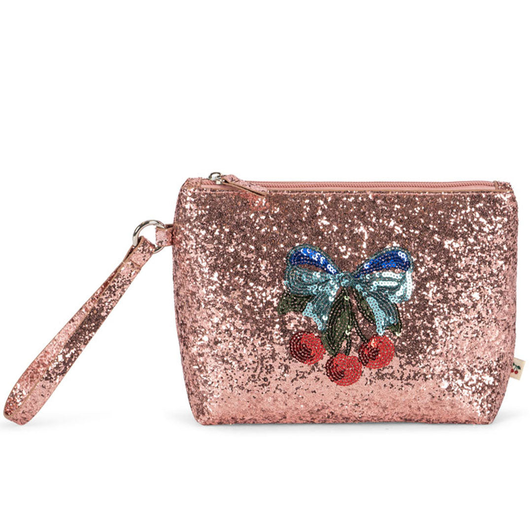 konges sløjd toilettas met borstel en spiegel - glitter rose | KS103815 | 2