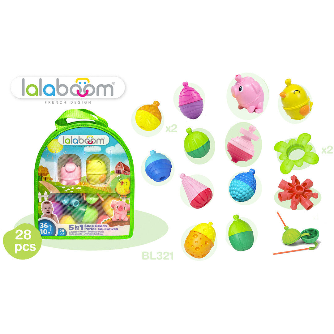 lalaboom educatieve klikkralen boerderij - 28st | 15.BL231 | 1