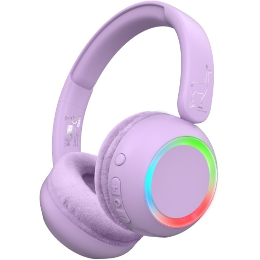 lalarma draadloze kinderkoptelefoon met licht - paars | LALAR-WHWL-PURPLE | 0