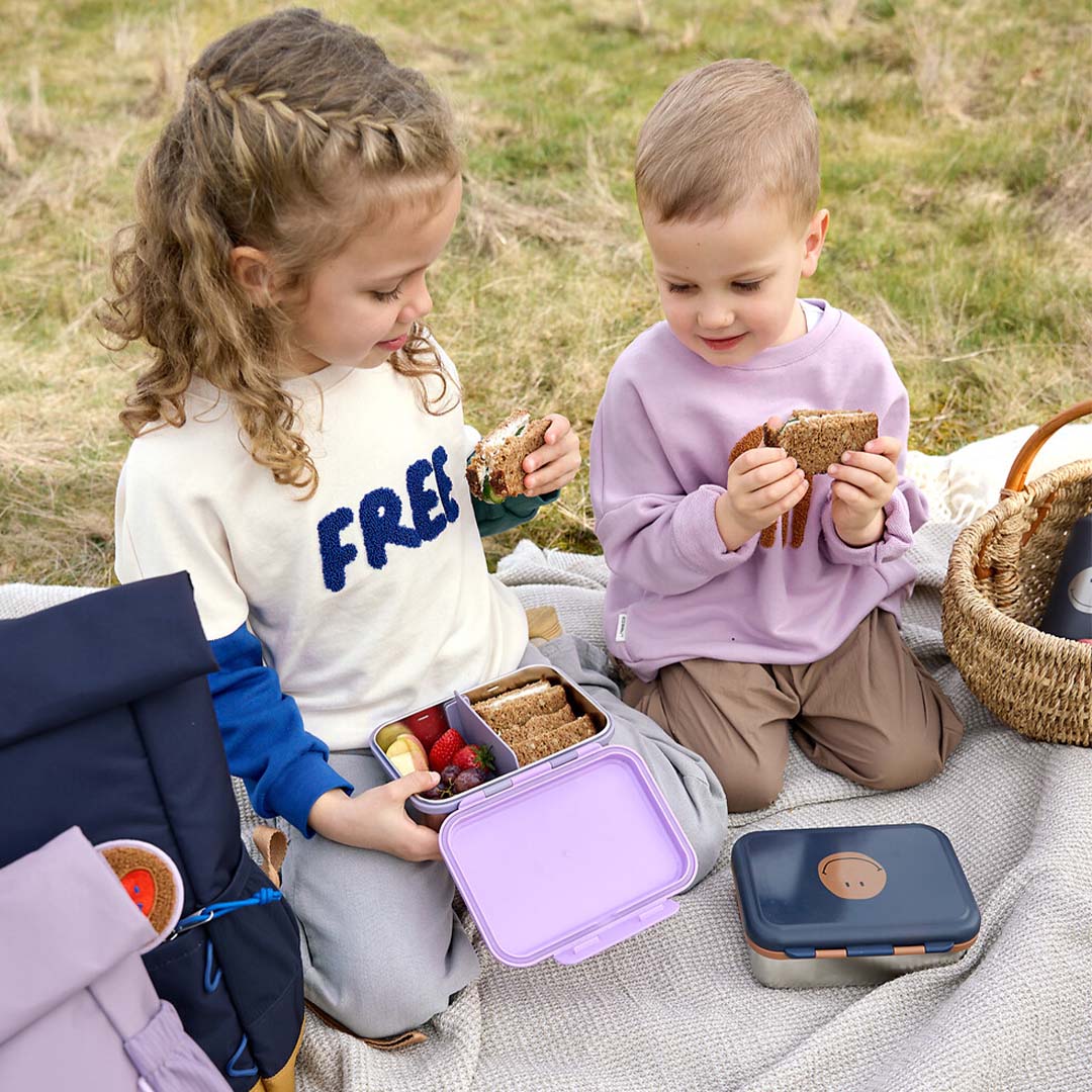 lässig rvs broodtrommel little gang - heart lilac | LAS12100297012 | 2