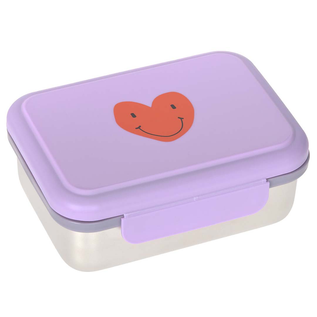 lässig rvs broodtrommel little gang - heart lilac | LAS12100297012 | 1