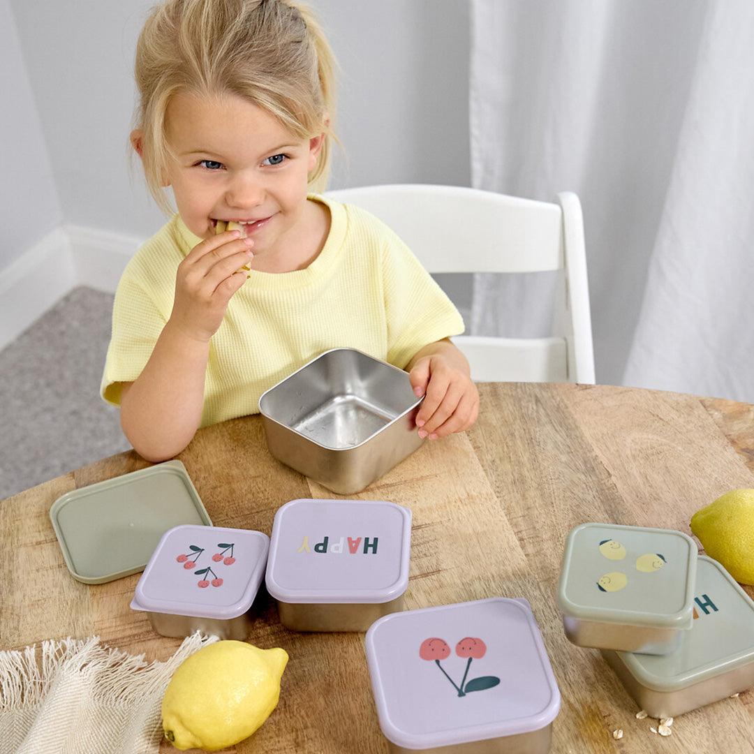 lässig rvs snackdoosjes happy fruits lemon - 3st | LAS13100744008 | 3