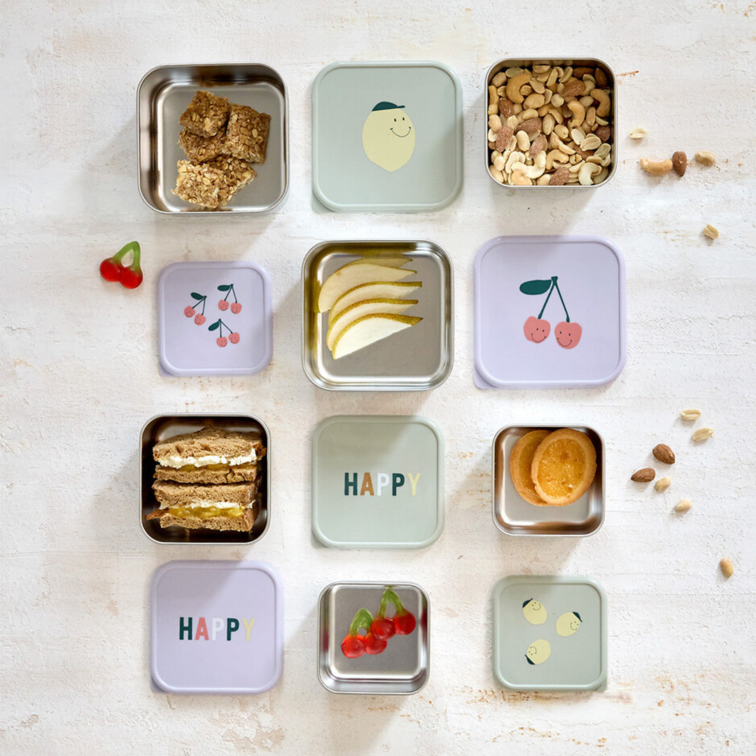 lässig rvs snackdoosjes happy fruits lemon - 3st | LAS13100744008 | 2