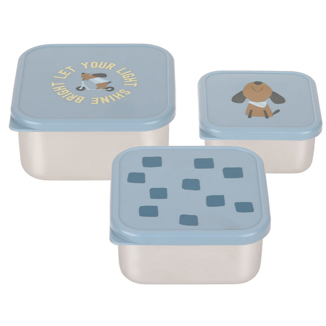 lässig rvs snackdoosjes party blue - 3st | LAS13100744015 | 