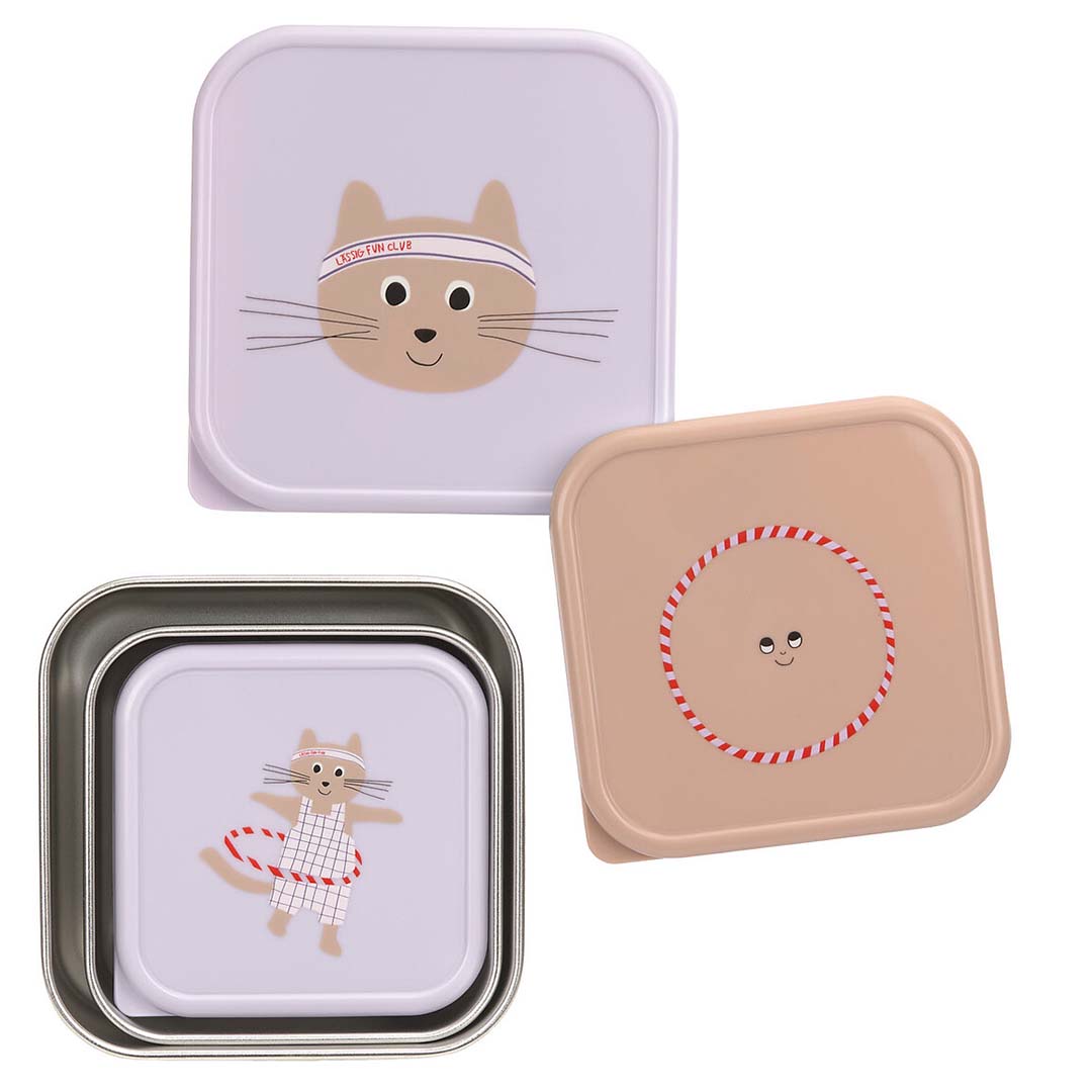 lässig rvs snackdoosjes tiny team - cat - 3st | LAS13100747043 | 4