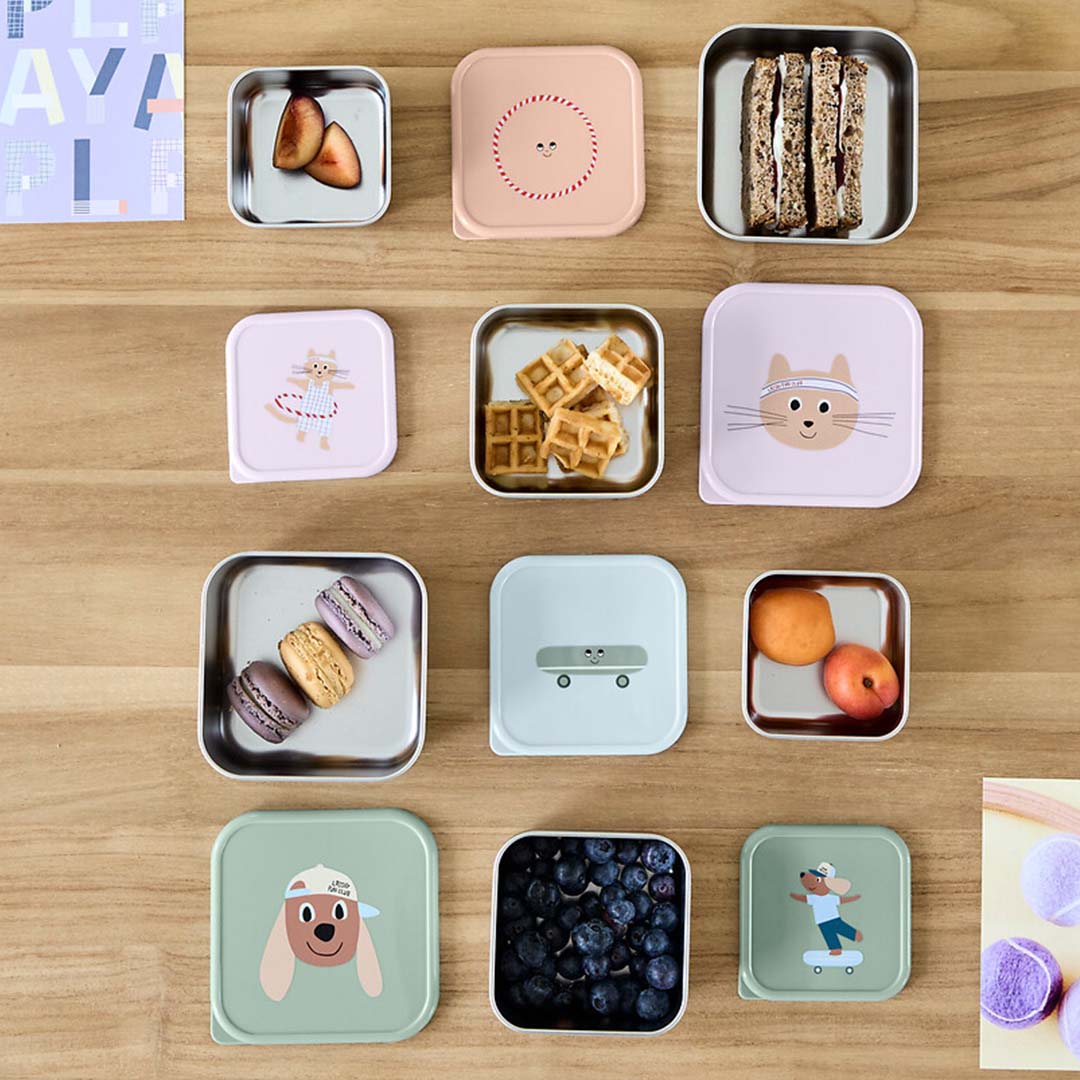 lässig rvs snackdoosjes tiny team - cat - 3st | LAS13100747043 | 2