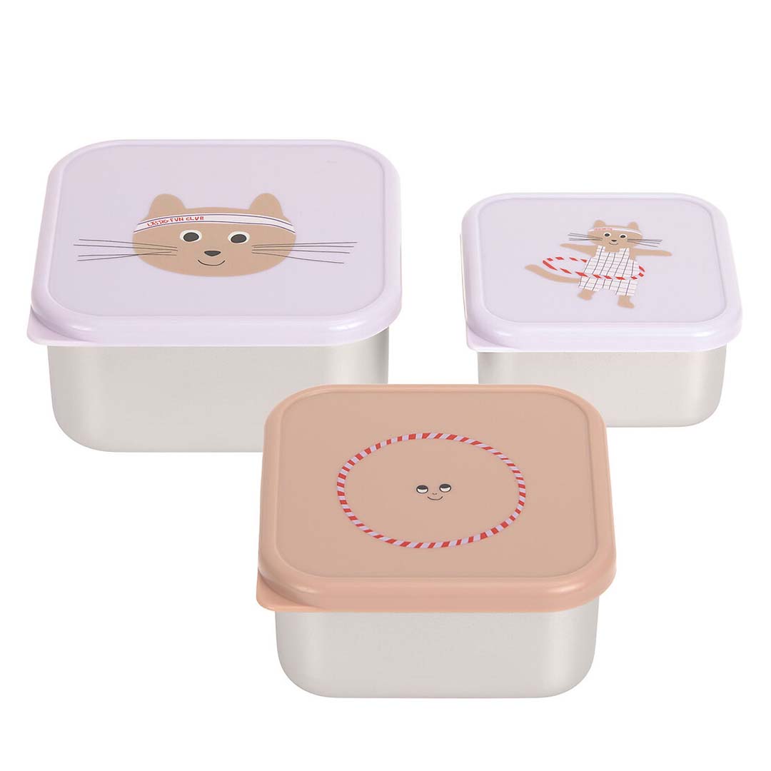 lässig rvs snackdoosjes tiny team - cat - 3st | LAS13100747043 | 1