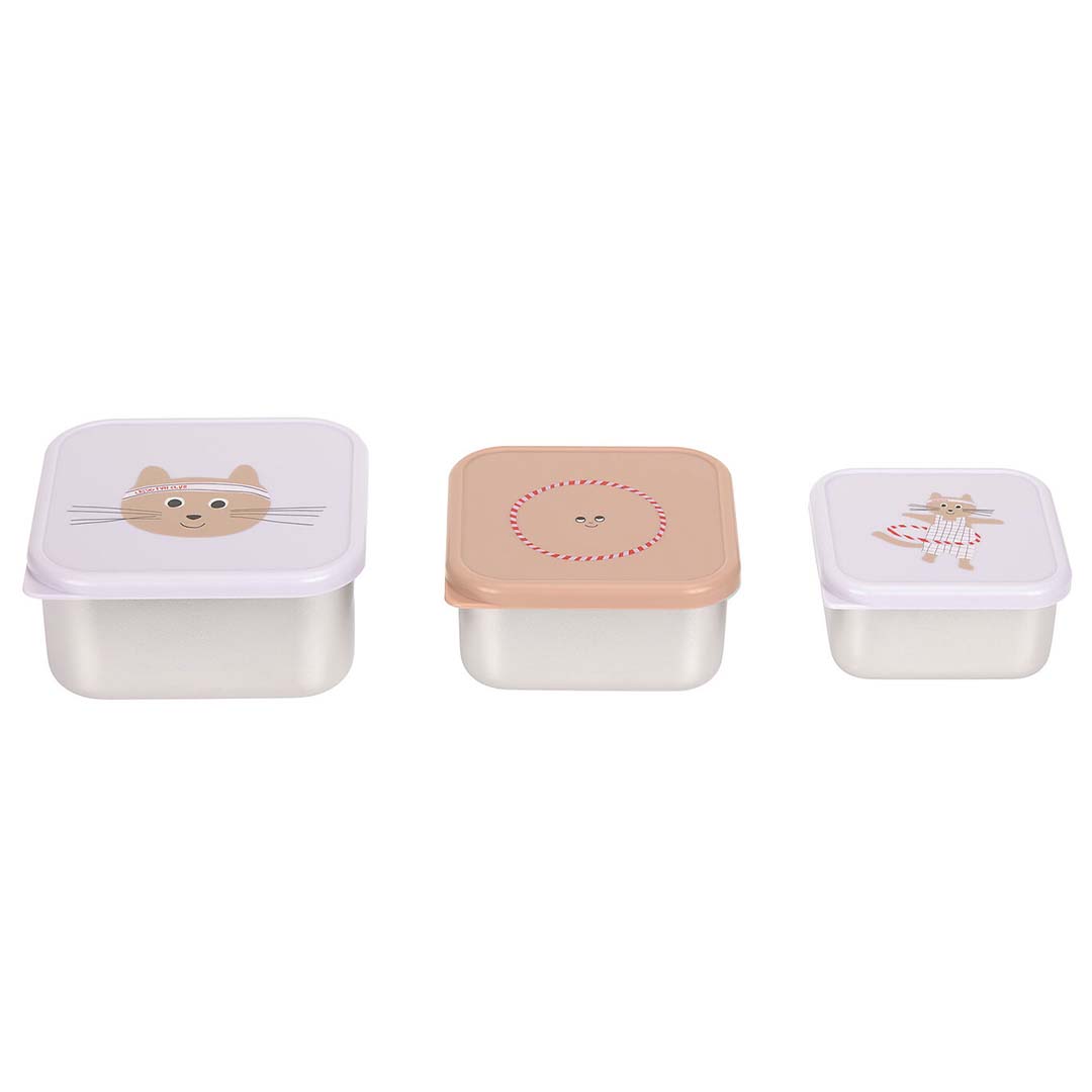 lässig rvs snackdoosjes tiny team - cat - 3st | LAS13100747043 | 5