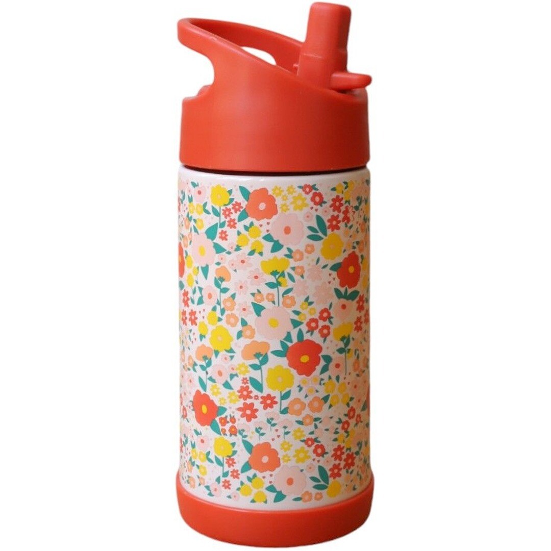 le petit souk rvs thermosfles met rietje - bloemen - 300ml | 36568 | 0