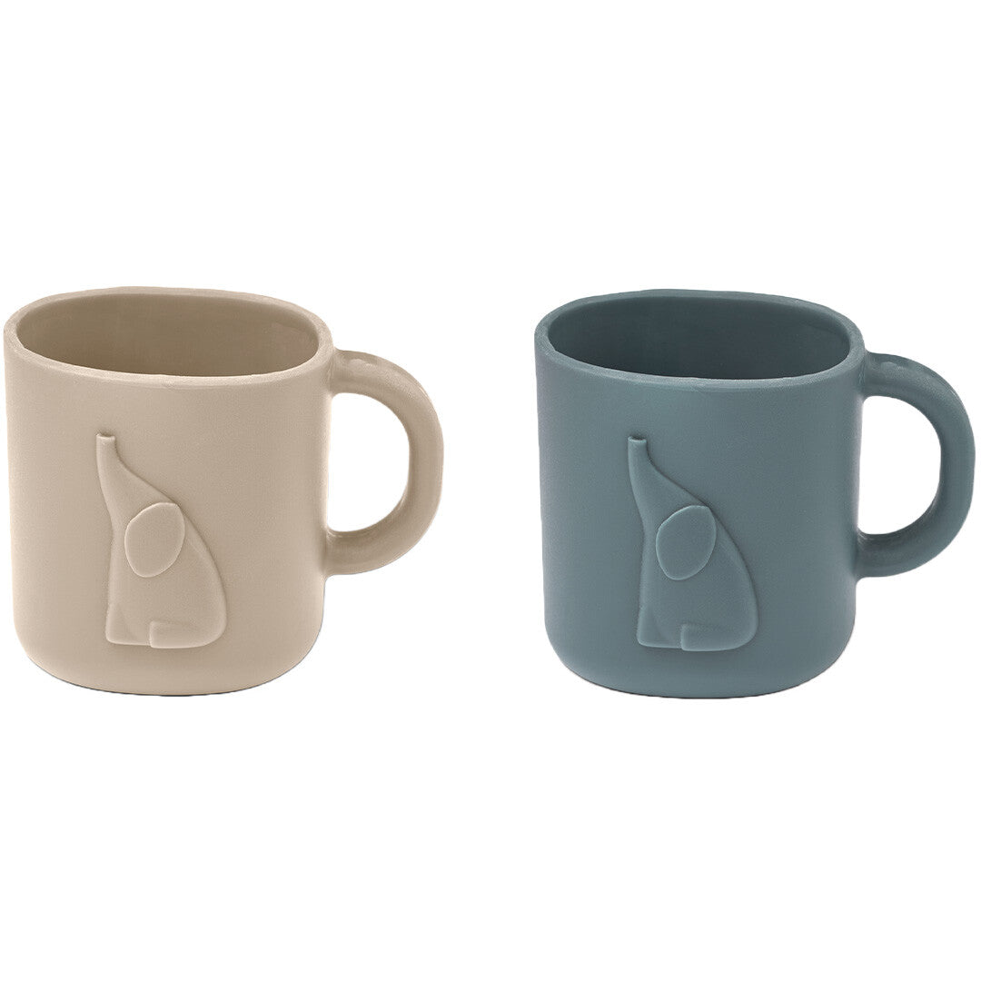 liewood siliconen drinkbekers chaves - dark sandy - whale blue - 2st | LW18380-1828 | 0