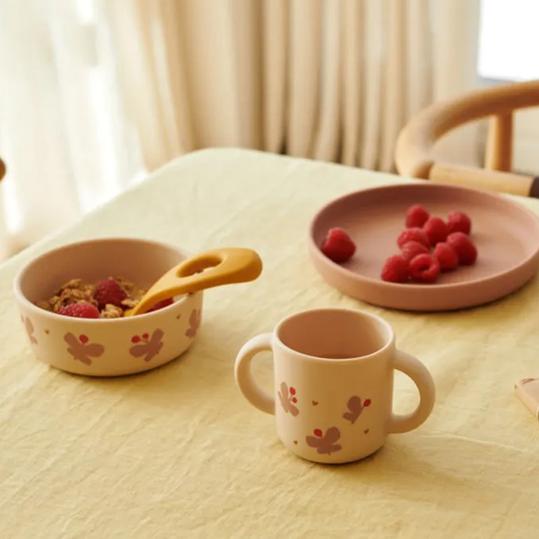 liewood siliconen kinderservies vivi - butterfly - apple blossom | LW15135-2606 | 1