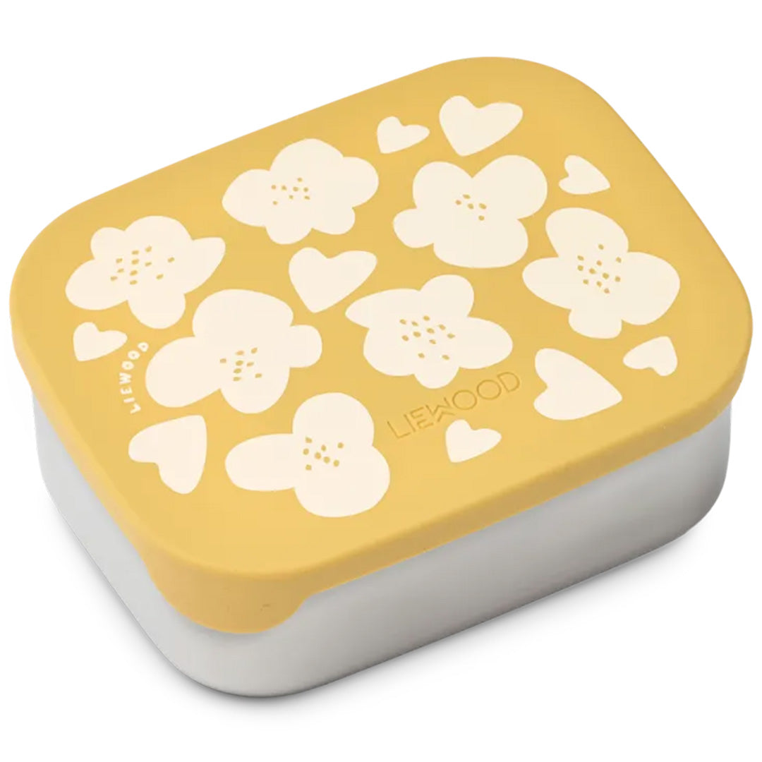 liewood rvs broodtrommel arthur - flower - lemon yellow | LW14982-2608 | 1