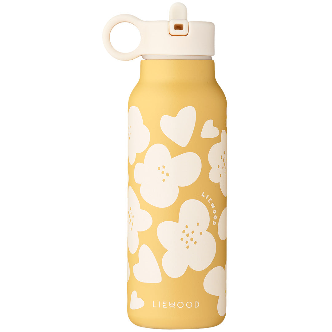 liewood rvs thermosfles falk - flower - lemon yellow - 350 ml | LW19617-2608 | 1