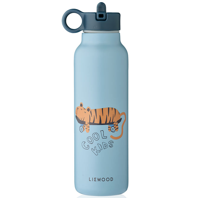 liewood rvs thermosfles falk - tiger - beach blue - 500 ml | LW19616-2642 | 1