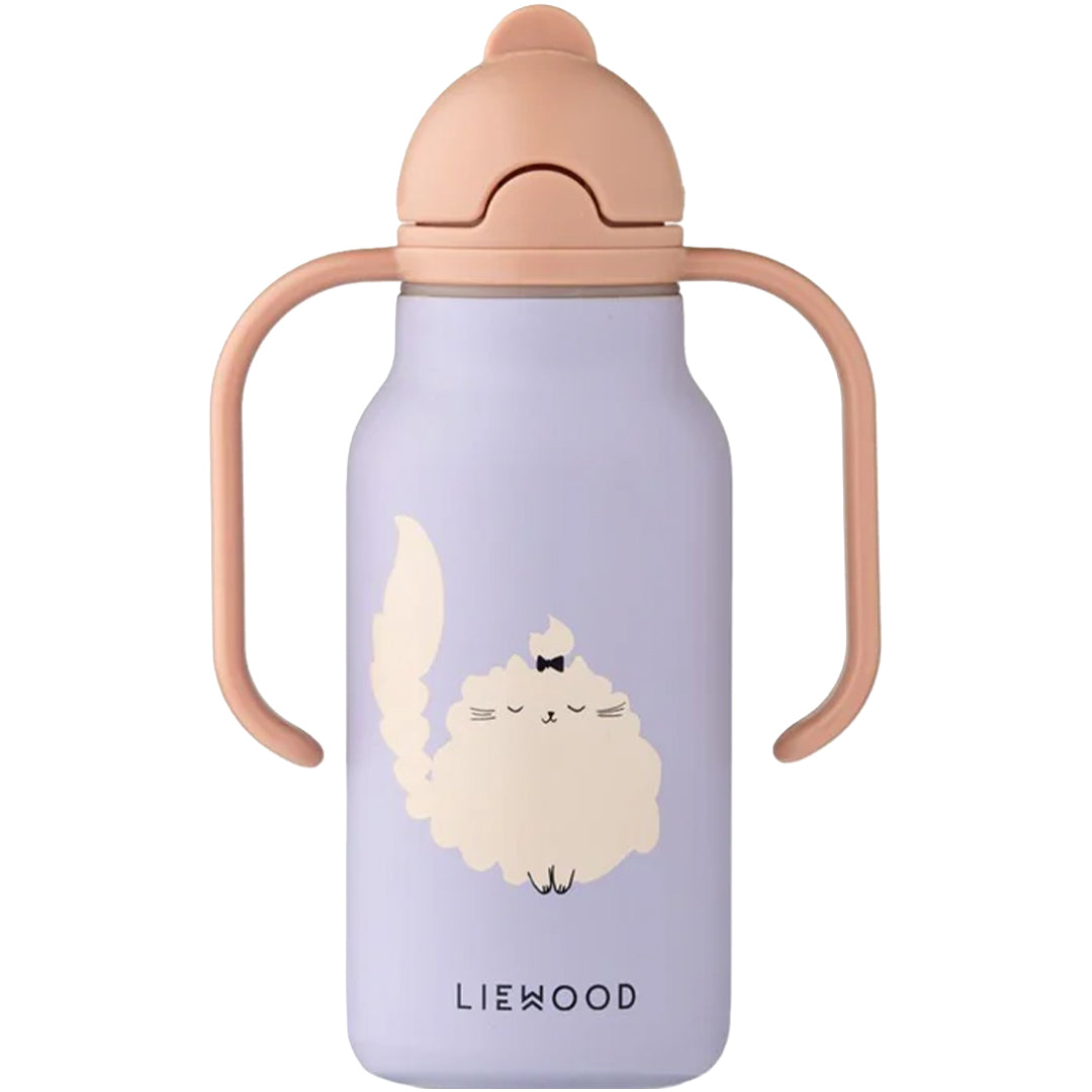 liewood rvs thermosfles kimmie - cat - warm lilac - 250 ml | LW19618\2781 | 