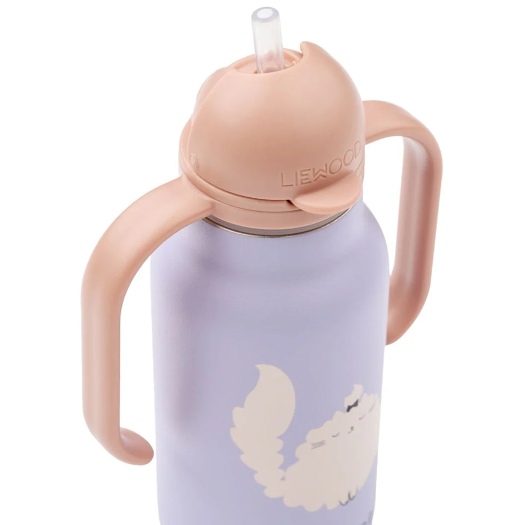 liewood rvs thermosfles kimmie - cat - warm lilac - 250 ml | LW19618\2781 | 2