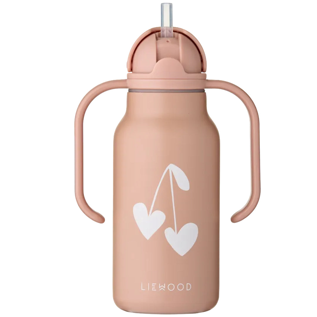 liewood rvs thermosfles kimmie - sweethearts - apple blossom - 250 ml met rietje zichtbaar | LW19618-2620 | 4