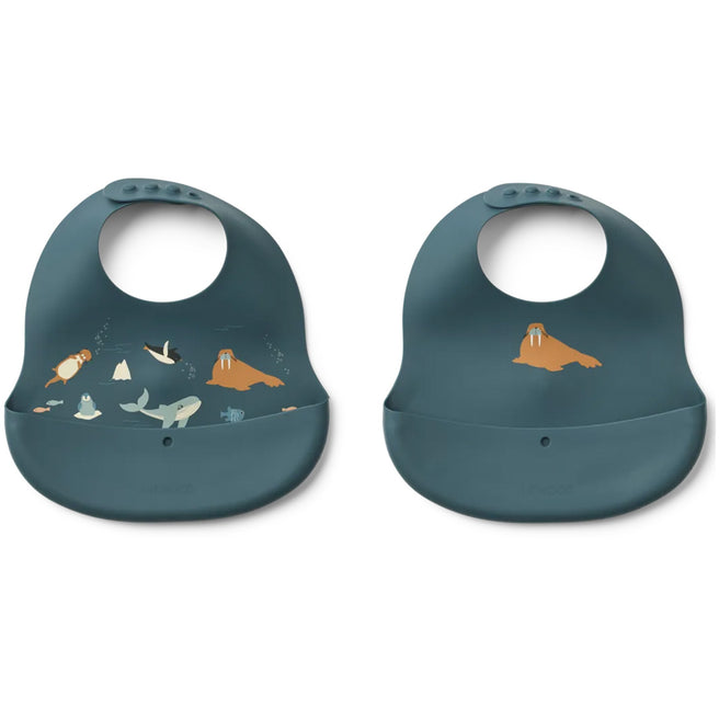liewood siliconen slabbeetjes ember arcitic sea ocean view 2st | LW20119-2501 | 0