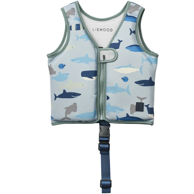 liewood zwemvest dove-shark-doveblue-1 | LW19588-2619-5-6 | 1