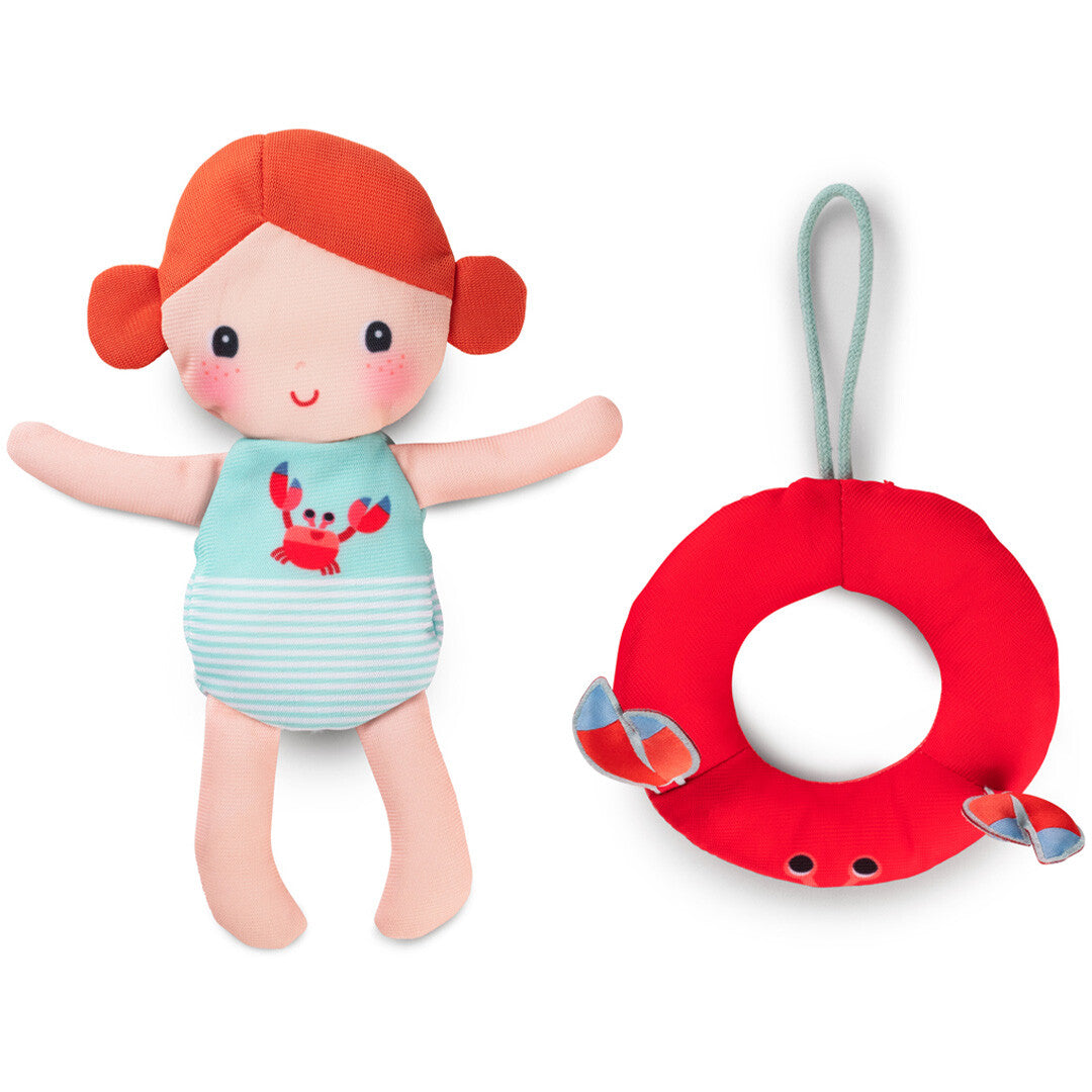 lilliputiens badpop met zwemband - krab - 18 cm | 22.83425 | 3