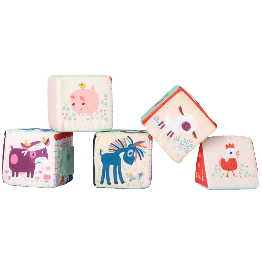 lilliputiens stapelblokken boerderij - 5st | 22.83455 | 3