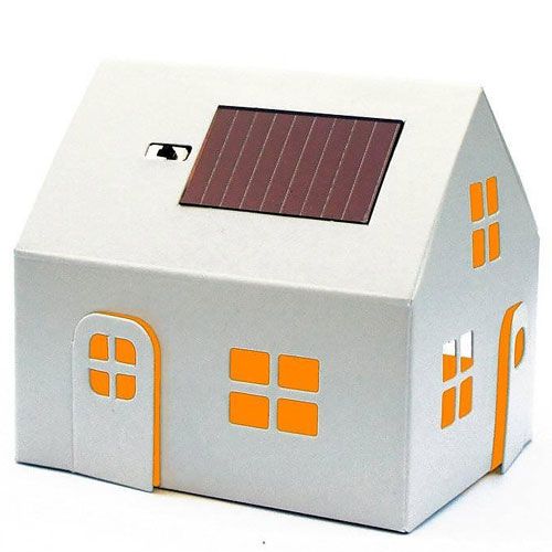 litogami bouwpakketje huisje met zonnepaneel - wit  | 2002 | 0
