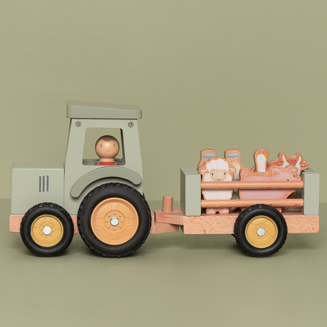 little dutch tractor met aanhangwagen | LD7149 | 1