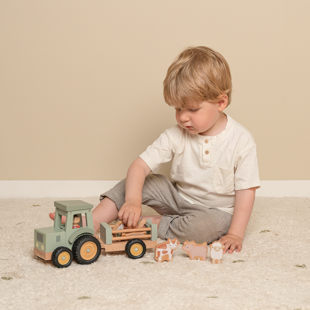 little dutch tractor met aanhangwagen | LD7149 | 3