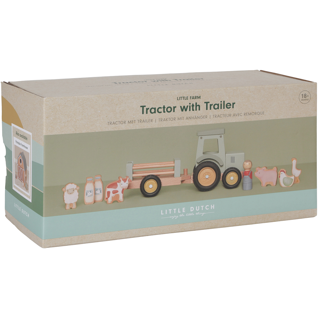 little dutch tractor met aanhangwagen | LD7149 | 5