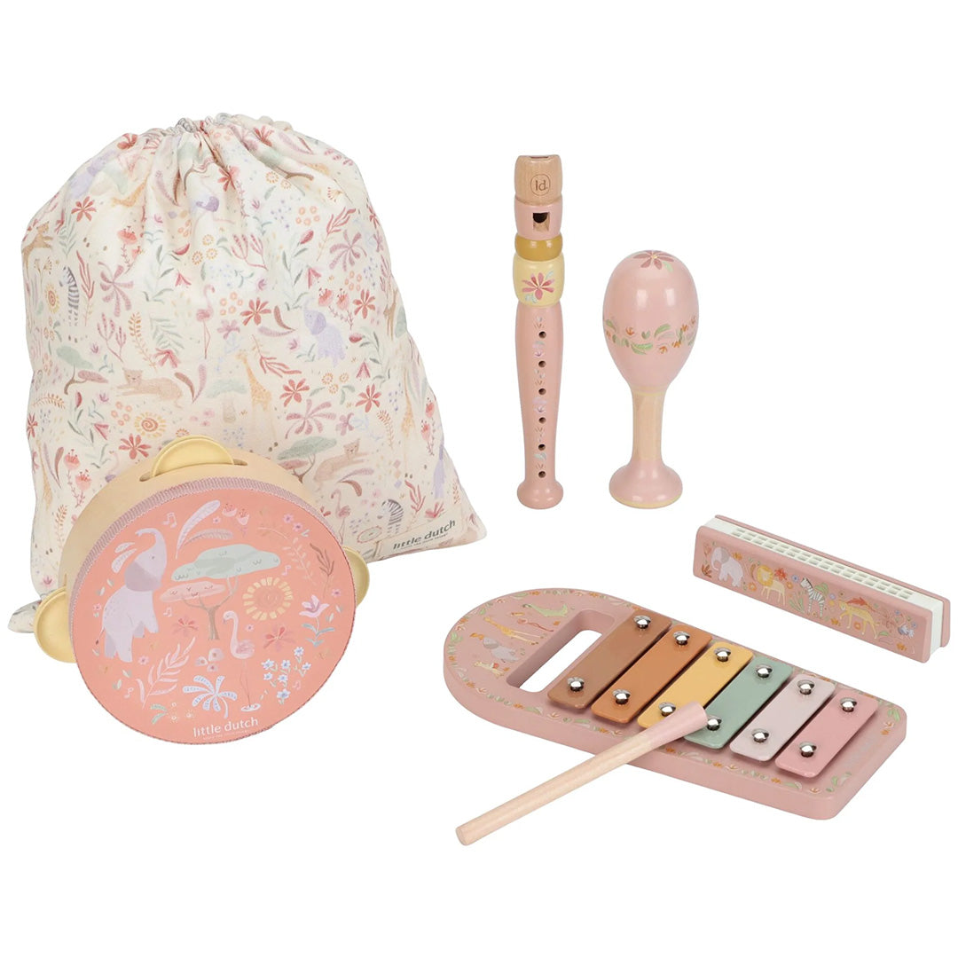 little dutch muziekset safari friends - roze - 6-delig  LD7474 | 1