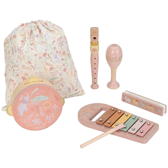 little dutch muziekset safari friends - roze - 6-delig  LD7474 | 1