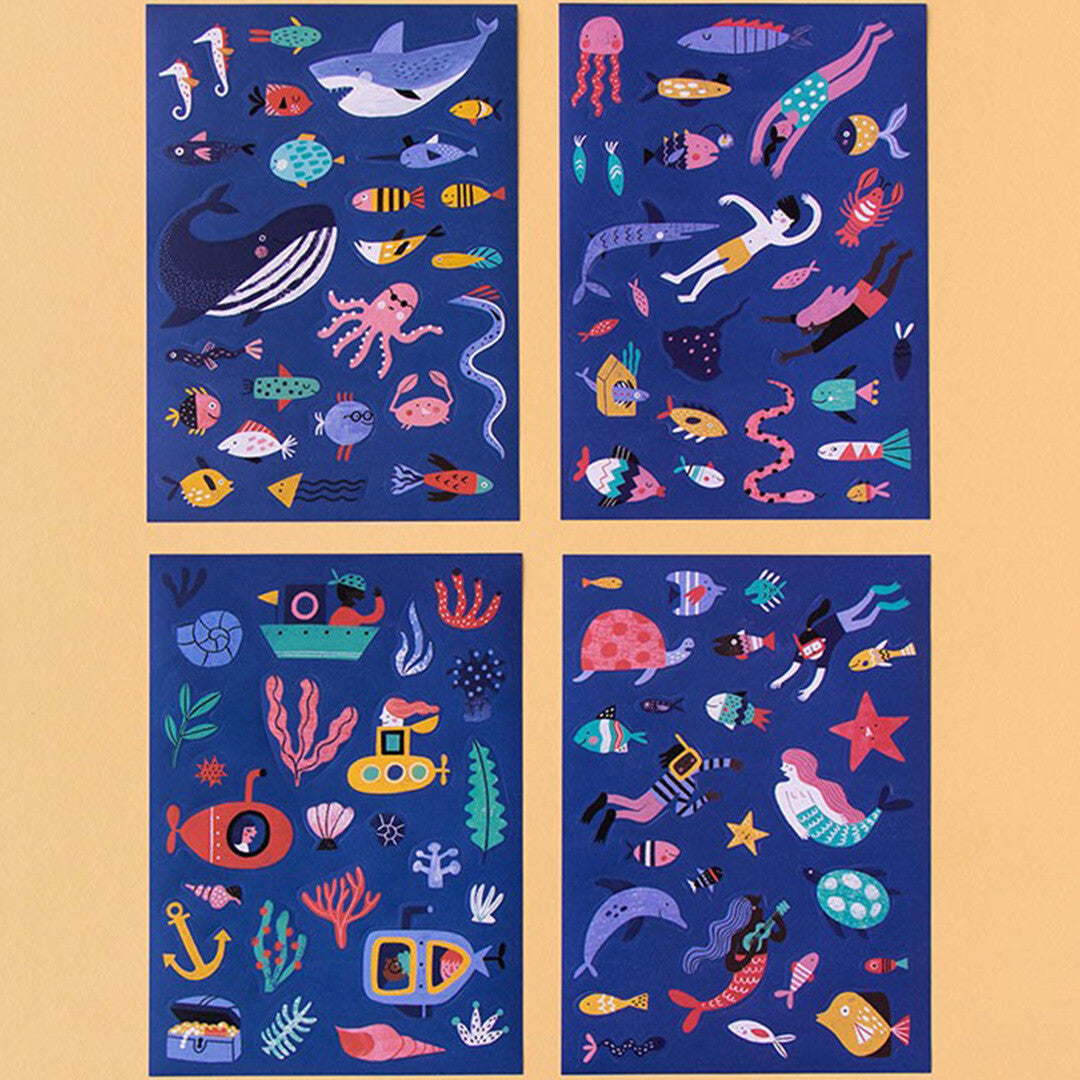 londji herbruikbare stickers sea - 150st  | AC010U | 3