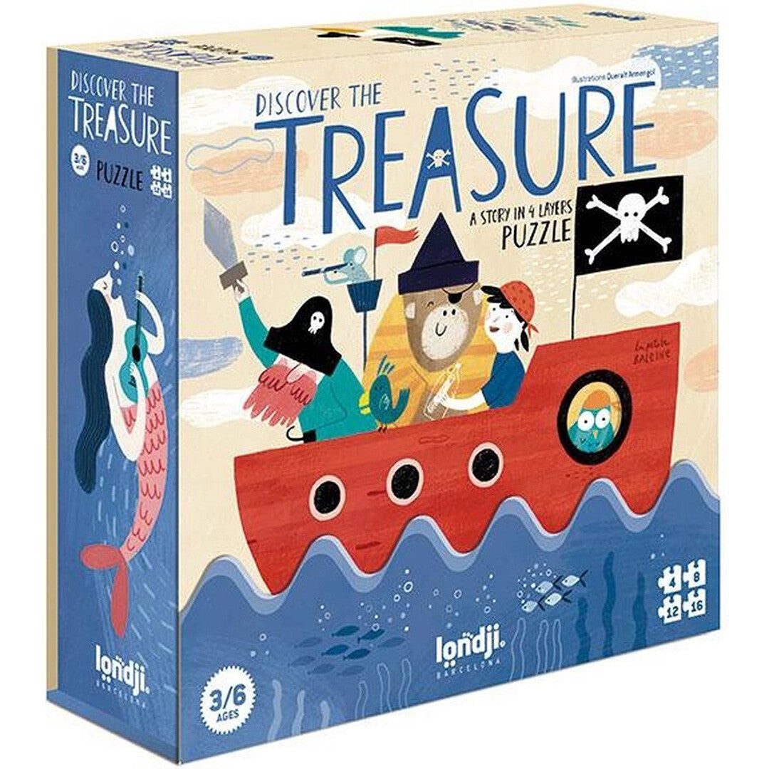 londji puzzel discover the treasure - 4, 8, 12, 16st | PZ559U | 0
