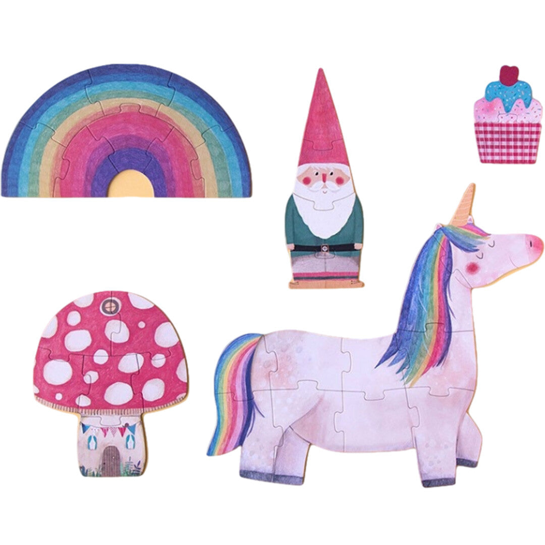 londji puzzel happy birthday unicorn - omkeerbaar - 2, 4, 6, 8 , 10st | PZ572U | 0